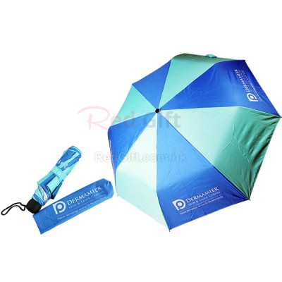 21'' Classic 3 Folding Advertising Umbrella - Alternating