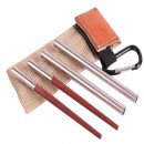 Camping Folding Chopsticks Leather Case