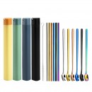 Stainless steel straw set