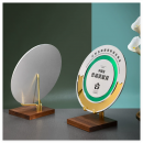 Metal Round Hollowed-Out Mirror Commemorative Plate