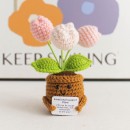 Knitted flower plant pot