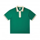 240g Japanese Retro Collar Zipper Color-Blocked Polo Shirt