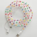 One to two colored bead charging cable