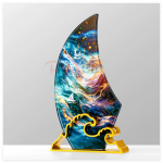 Sailing Ship Crystal Metal Trophy