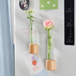 原木冰箱貼花瓶