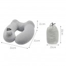 带帽充气旅行颈枕	