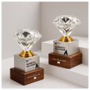 鑽石水晶實木獎座 鑽石水晶實木獎座