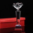 Handshake Crystal Trophy