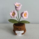 Knitted flower plant pot