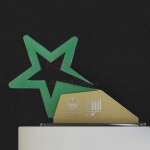 Green Star Crystal Acrylic Trophy