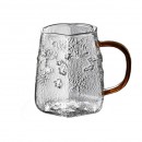 Snow Pattern Glass Coffee Cup With Handle