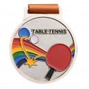 点漆彩色乒乓球奖牌
