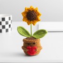 Knitted flower plant pot