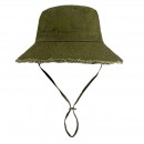 Frayed Solid‑Color Cotton Bucket Hat Frayed Solid‑Color Cotton Bucket Hat