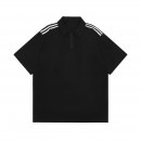 Striped Zippered Polo Shirt