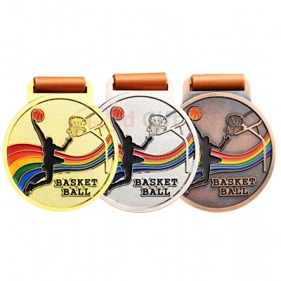 Colorful Basketball Medal