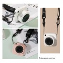 Retro Camera USB Portable Outdoor Leafless Hanging Neck Fan