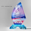 帆船水晶獎座