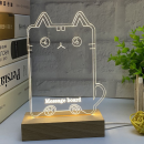 3d小夜燈記事板實木led臺燈