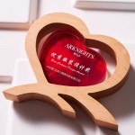 實木愛心水晶獎座