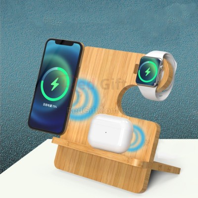竹木三合一無線充電座 竹木三合一無線充電座
