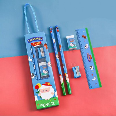 Five-Piece Cartoon Stationery Pencil Set