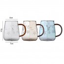 Snow Pattern Glass Coffee Cup With Handle