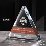 Creative Triangle Solid Wood Crystal Trophy