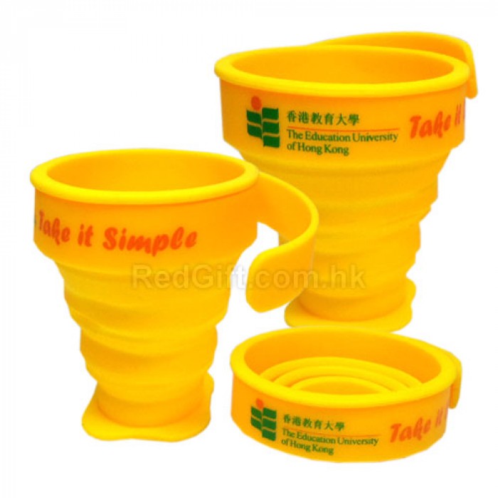 Eco-friendly Folding Silicone Cup With Handle-The Education University of Hong Kong