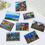 Customized aluminum foil scenic refrigerator magnets