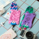 Wristband phone lanyard with storage bag