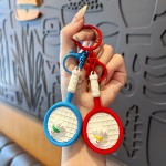 Badminton racket keychain pendant