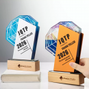 金屬水晶實木獎座 金屬水晶實木獎座