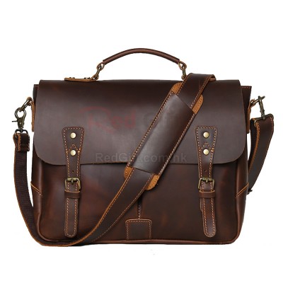 復古真皮公事電腦包