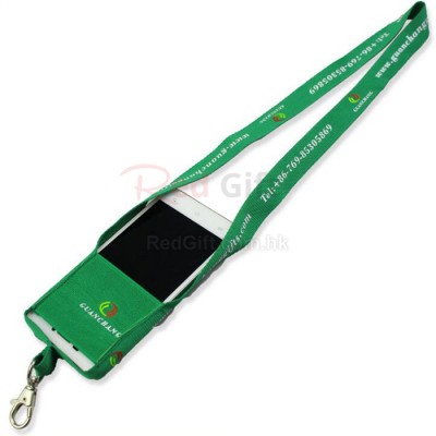 Recycled Lanyard with Phone Pouch