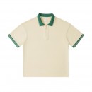 240g Japanese Retro Collar Zipper Color-Blocked Polo Shirt