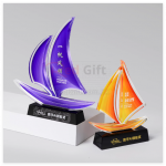 帆船水晶獎座