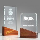 Solid Wood Cube Crystal Trophy