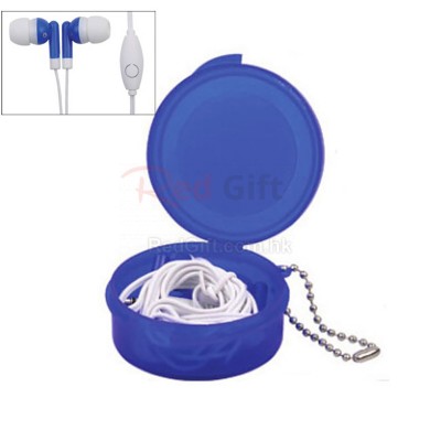 Earbuds in Case with Keyring with Mic