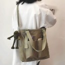 Double Pocket Canvas Messenger Bag