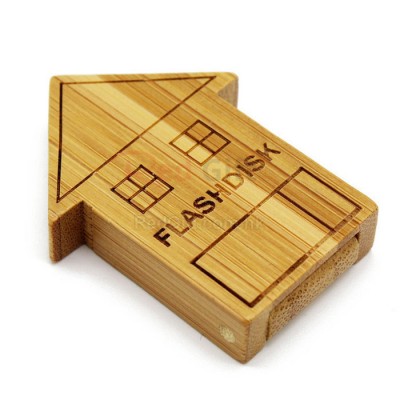 House-shape Wooden USB Flash Drive