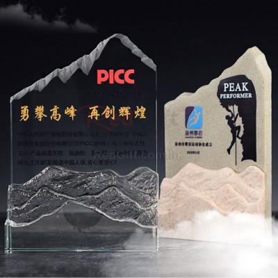 Creative Peak-top Marble Crystal Trophy