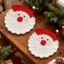 圣诞棉绳编织隔热垫 圣诞棉绳编织隔热垫