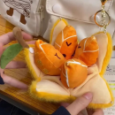 Decompression peeled orange plush doll keychain