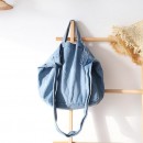 Solid Color Literary One-Shoulder Denim Messenger Bag