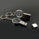 Crystal Metal USB Flash Drive with Key-ring and Led