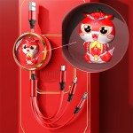 蛇年三合一伸縮快充充電線線