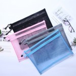 Mesh Double Layer Zipper Document Bag