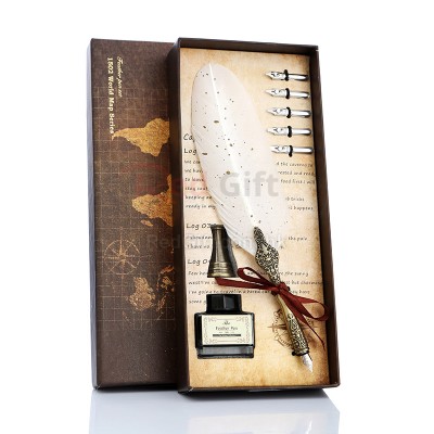 Feather-Shaped Metal Pen