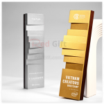 Step by Step Rising Trapezoidal Metal Trophy